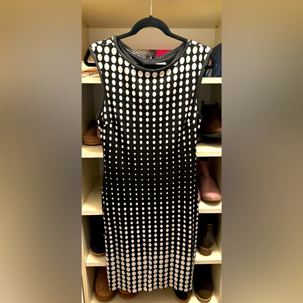 Cache Black And White Polka Dot Sheath Dress. Gen… - image 1